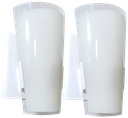Ver imagem 1 de Kit 2 Arandela Paulistinha de Parede com Vidro Pintado:fosco Borda/branco/110/220