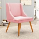 Ver imagem 2 de Kit 4 Cadeiras Estofadas para Sala de Jantar Pés Palito Lia Suede Rosa Bebê - Ibiza