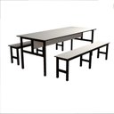 Ver imagem 2 de Mesa Refeitório 8 Lugares com 2 Bancos Metal Wood Design