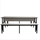 Ver imagem 5 de Mesa Refeitório 8 Lugares com 2 Bancos Metal Wood Design