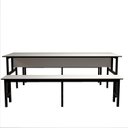 Ver imagem 5 de Mesa Refeitório 8 Lugares com 2 Bancos Metal Wood Design