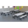 Mesa Refeitório 8 Lugares com 2 Bancos Metal Wood Design - 2
