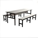 Ver imagem 1 de Mesa Refeitório 8 Lugares com 2 Bancos Metal Wood Design