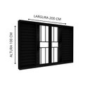 Ver imagem 3 de Janela Veneziana de Alumínio 4 Folhas Móveis e 2 Folhas Fixas 100x200cm Lucasa Ideale Preto