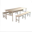 Ver imagem 2 de Mesa Refeitório 8 Lugares com 2 Bancos Metal Wood Design