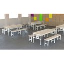 Ver imagem 1 de Mesa Refeitório 8 Lugares com 2 Bancos Metal Wood Design