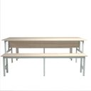 Ver imagem 5 de Mesa Refeitório 8 Lugares com 2 Bancos Metal Wood Design