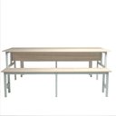 Ver imagem 5 de Mesa Refeitório 8 Lugares com 2 Bancos Metal Wood Design