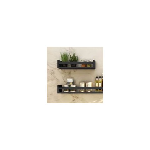 Prateleira Revisteiro Preto 10x10x45cm