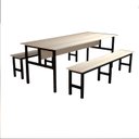 Ver imagem 1 de Mesa Refeitório 8 Lugares com 2 Bancos Metal Wood Design