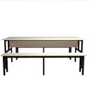 Ver imagem 5 de Mesa Refeitório 8 Lugares com 2 Bancos Metal Wood Design