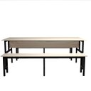 Ver imagem 5 de Mesa Refeitório 8 Lugares com 2 Bancos Metal Wood Design