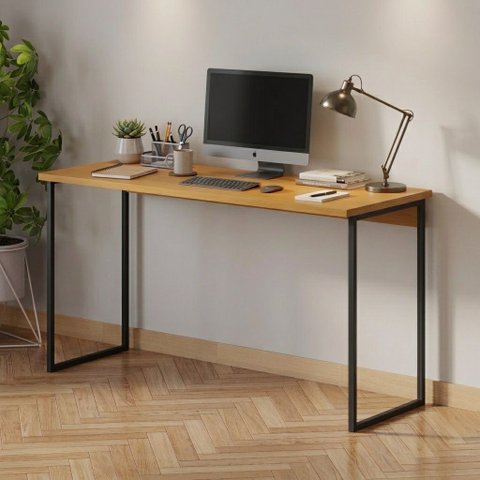 Escrivaninha Mesa Escritório Mega 136,5cm Industrial Cinamomo Marrom