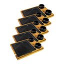 Ver imagem 1 de Kit 5 Prato com 10 Molheiras Pedra Sabão e Suporte G 25x25cm Industria São Jose AF146X5INDSJ