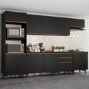 Ver imagem 1 de Armário de Cozinha Completa 320cm Preto Reims Madesa 02