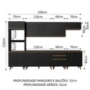 Ver imagem 5 de Armário de Cozinha Completa 320cm Preto Reims Madesa 02