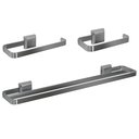 Ver imagem 1 de Kit Acessórios para Banheiros 3 Peças Prata Lavabo Toalheiro Banho Duplo