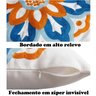 Capa de Almofada em Linho Bordada Luxo Decorativa 43x43 Cm Estampa a - 5