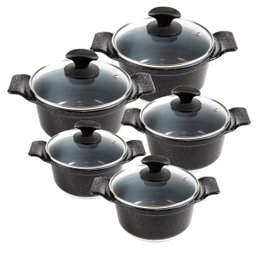 Jogo Panela Preto Liso Antiaderente Cerâmica Javali AA 16a24 - 1 Jogo Panela Preto Liso Antiaderente Cerâmica Javali AA 16a24 - 1