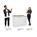 Ver imagem 4 de Balcão Milla Mdf 2 Portas 3 Gavetas Branco 120cm Carraro