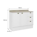 Ver imagem 7 de Balcão Milla Mdf 2 Portas 3 Gavetas Branco 120cm Carraro