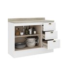 Ver imagem 1 de Balcão Milla Mdf 2 Portas 3 Gavetas Branco 120cm Carraro