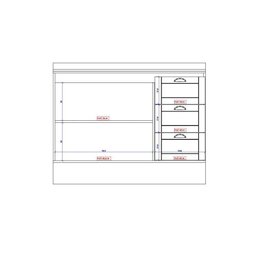 Balcão Milla Mdf 2 Portas 3 Gavetas Branco 120cm Carraro - 3