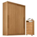 Ver imagem 1 de Guarda Roupa Solteiro Splendido 2 Portas com Cômoda Primordial Max Cinamomo Fosco-Zanzini