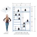 Ver imagem 5 de Guarda Roupa Solteiro Splendido 2 Portas com Cômoda Primordial Max Cinamomo Fosco-Zanzini