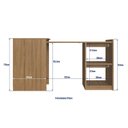 Ver imagem 7 de Escrivaninha Mesa Escritório Retrátil Smart 100% MDF 145cm Naturalle Marrom/Marromle
