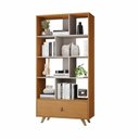 Ver imagem 2 de Estante de Livros 91CMX179CM Armário Multiuso 1 Gaveta Giga Office Amarelo/Cinamomo/Off White