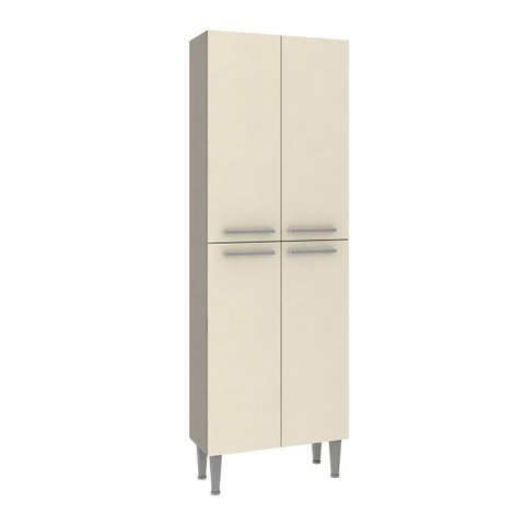 Armário Paneleiro 4 Portas Cozinha Madri 60 X 186 Cm Mdp Cinza Champanhe - Clicklar