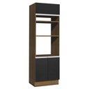 Ver imagem 1 de Torre Quente Armário de Cozinha 70 cm 3 Portas Rustic/Preto Glamy Madesa