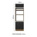 Ver imagem 3 de Torre Quente Armário de Cozinha 70 cm 3 Portas Rustic/Preto Glamy Madesa