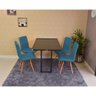 Conjunto de Mesa Dobrável Retrátil 120 x 75 Preta + 4 Cadeiras Gomos - Turquesa - 2