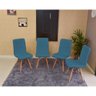 Conjunto de Mesa Dobrável Retrátil 120 x 75 Preta + 4 Cadeiras Gomos - Turquesa - 4