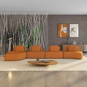 Ver imagem 1 de Sofá 4 Lugares Orgânico com Chaise e 3 Módulos Berlim bouclê Cr K01 - D'Rossi Caramelo