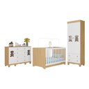 Ver imagem 2 de Quarto de Bebê Completo com Berço Americano 3 em 1 Ternura Multimóveis Mp4659 Madeirado/branco