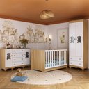 Ver imagem 1 de Quarto de Bebê Completo com Berço Americano 3 em 1 Ternura Multimóveis Mp4659 Madeirado/branco