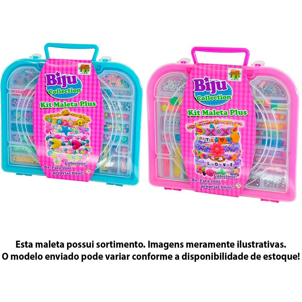 Kit Bijuterias Infantil - Biju Collection - Kit Maleta Plus - Sortido - DM Toys