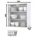 Ver imagem 3 de Armário de Cozinha 80 Cm com Vidro 02 Portas Nova York