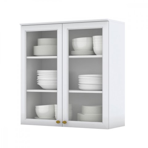 Armário de Cozinha 80 Cm com Vidro 02 Portas Nova York