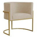 Ver imagem 1 de Poltrona Decorativa Sala de Estar Luana Base Gold Suede Bege - Montanaris Decor Md Montanaris Decor