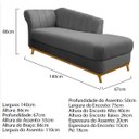 Ver imagem 4 de Kit Diva Recamier Vanessa 140cm Lado Direito e 02 Poltronas Laura Suede - Doce Sonho Móveis RECAMIER