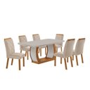 Ver imagem 2 de Conjunto de Mesa de Jantar Kate 180 Tp MDF Canto Copo 6 Cadeiras Irlanda