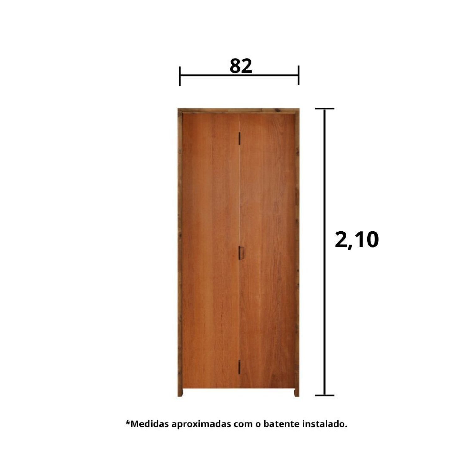 Kit Porta de Madeira Camarão 210x82cm Batente 14cm Rodam  - 3