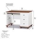 Ver imagem 5 de Escrivaninha 3 Gavetas Suporte para Teclado 50605 Linz Moveis