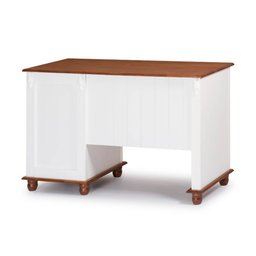 Escrivaninha 3 Gavetas Suporte para Teclado 50605 Linz Moveis - Laca Branca/imbuia Glazer - 2