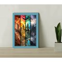 Ver imagem 1 de Quadro Decorativo 4 Torres Hogwarts + Vidro 33x25 Escritório:azul