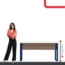 Ver imagem 5 de Escrivaninha Mesa Escritório X 150cm Industrial Walnut e Azul Delrei Marrom